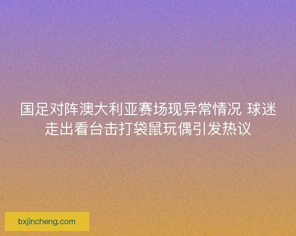 国足对阵澳大利亚赛场现异常情况 球迷走出看台击打袋鼠玩偶引发热议